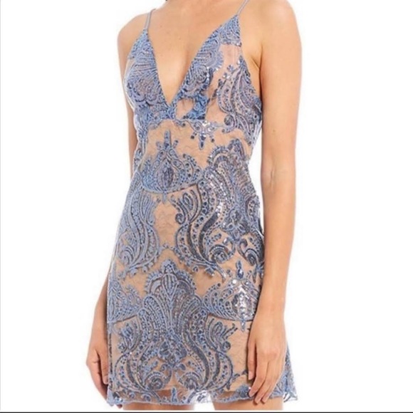 Free People Night Shimmer Sequined Lace Dress - Picture 4 of 4